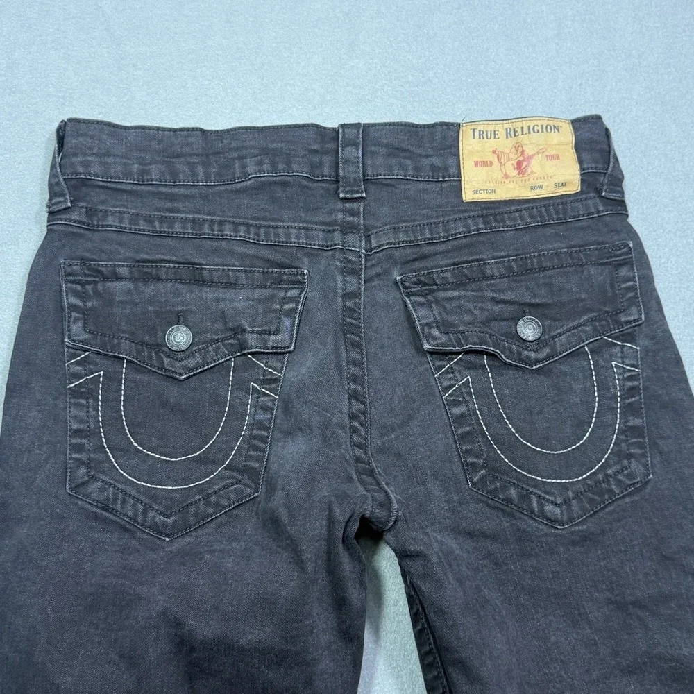 True Religion Jeans Mens 33x31 Ricky Relaxed Straight World Tour Black